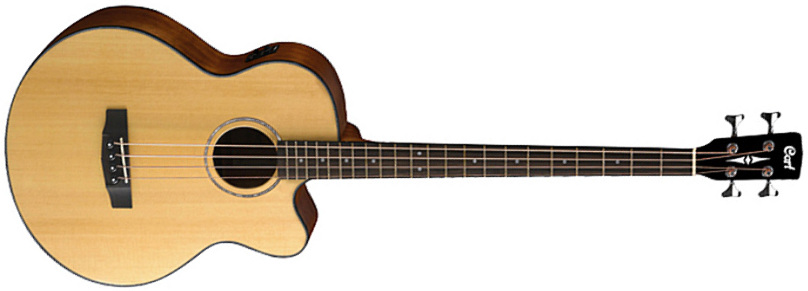 Cort Ab850fb Nat Jumbo Epicea Acajou Fishman + Housse 2016 - Natural Gloss - Acoustic bass - Main picture