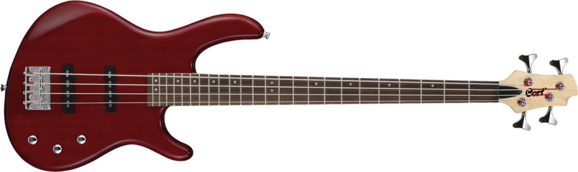 Cort Action Bass Junior Opbc - Open Pore Black Cherry - Solid body electric bass - Main picture
