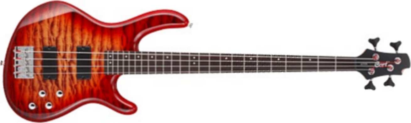 Cort Action Dlx Plus Crs Active Rw - Cherry Red Sunburst - Solid body electric bass - Main picture