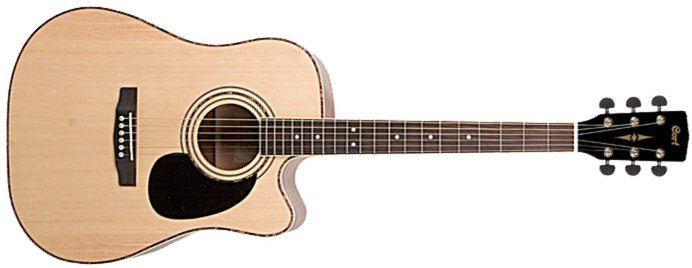 Cort Ad880ce Standard Dreadnought Cw Epicea Acajou Mer - Natural Satin - Electro acoustic guitar - Main picture