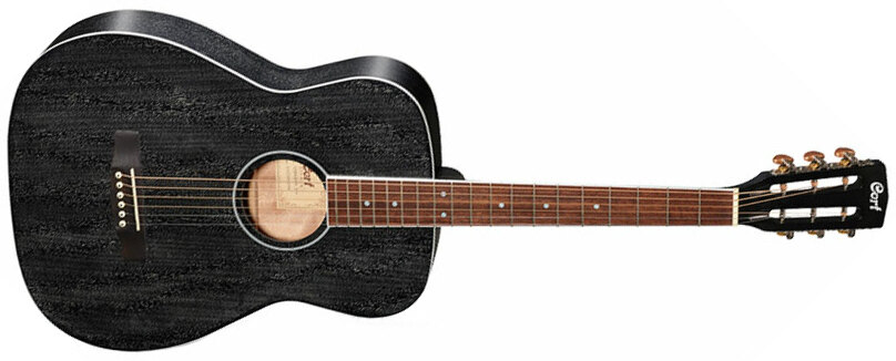 Cort Af590mf Concert Tout Acajou Mer - Black Open Pores - Electro acoustic guitar - Main picture