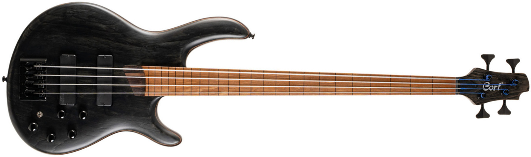 Cort B4 Element Active Bartolini Fretless Mn - Black - Solid body electric bass - Main picture