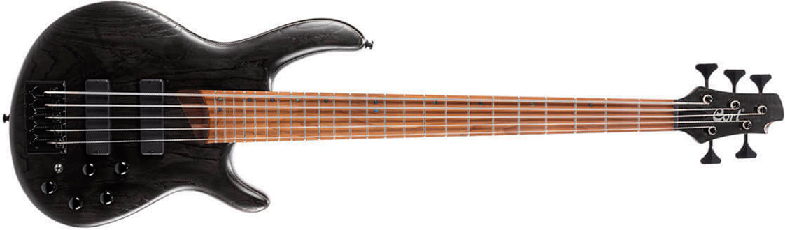 Cort B5 Element Artisan 5c Active Bartolini Mn - Open Pore Trans Black - Solid body electric bass - Main picture