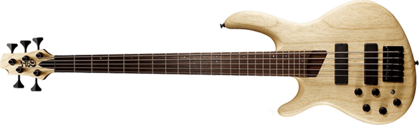 Cort B5 Plus Mh Lh Opm Artisan 5-cordes Gaucher Bartonini Rw - Open Pore Natural - Solid body electric bass - Main picture