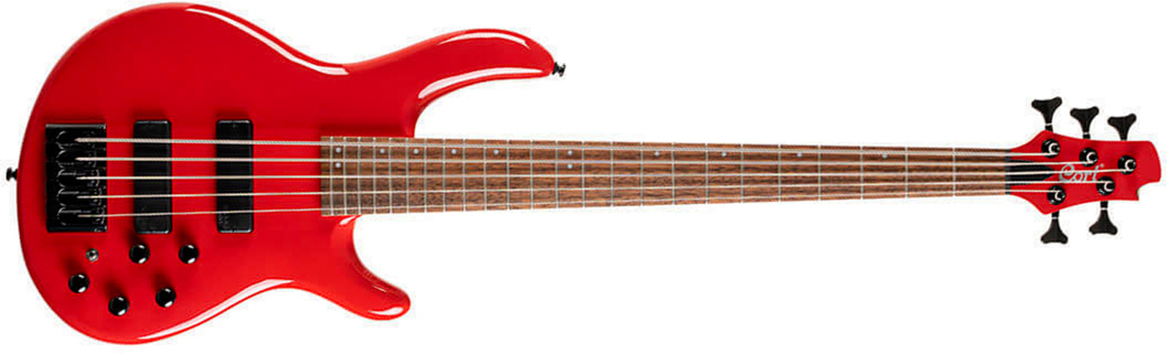 Cort C5 Deluxe Artisan 5c Active Bartolini Jat - Candy Red - Solid body electric bass - Main picture