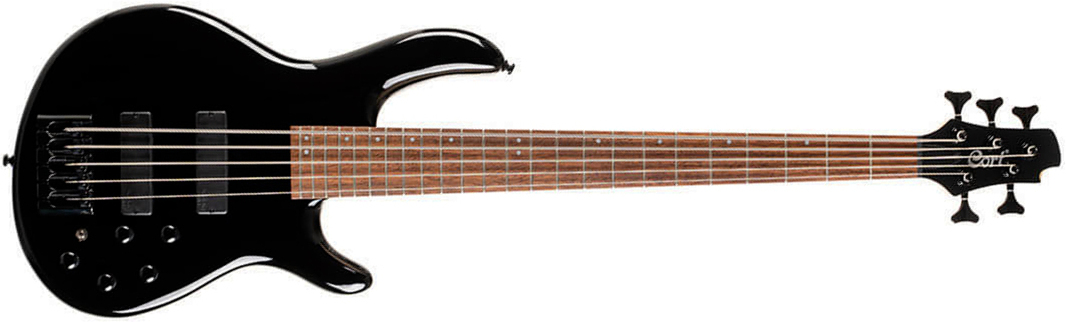 Cort C5 Deluxe Artisan 5c Active Bartolini Jat - Black - Solid body electric bass - Main picture