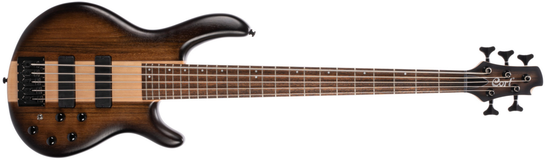 Cort C5 Plus Artisan C Ovmh Hh Ja - Antique Brown Burst - Solid body electric bass - Main picture