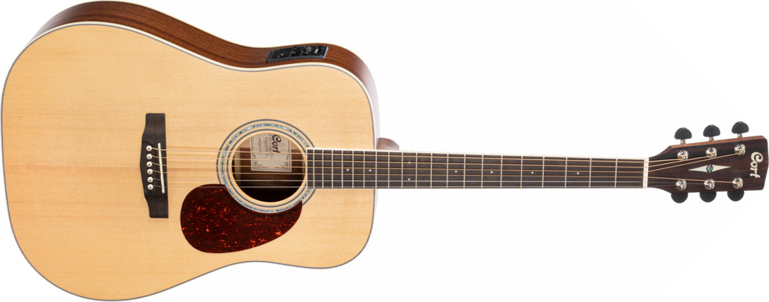 Cort Earth 100f Dreadnought Epicea Acajou Ova - Natural Satin - Electro acoustic guitar - Main picture