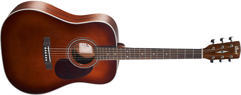 Cort Earth 70 Br Dreadnought Epicea Acajou - Brown Gloss - Acoustic guitar & electro - Main picture