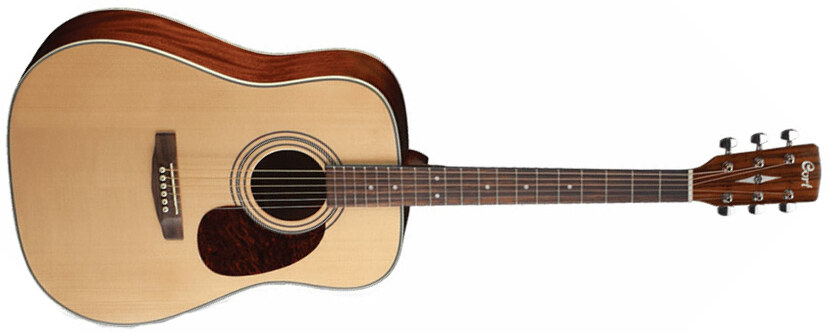 Cort Earth 70 Cedar Top Dreadnought Cedre Acajou Ova - Natural Open Pore - Acoustic guitar & electro - Main picture