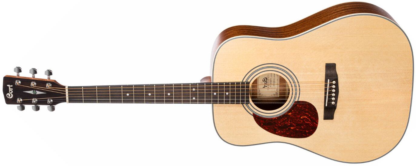 Cort Earth 70 Lh Dreadnought Gaucher Epicea Acajou Ova - Natural Open Pore - Acoustic guitar & electro - Main picture