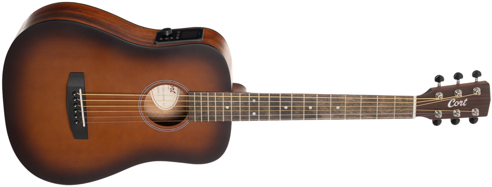 Cort Earth Go Hyvibe Epicea Acajou Lau - Brown Burst - Folk guitar - Main picture
