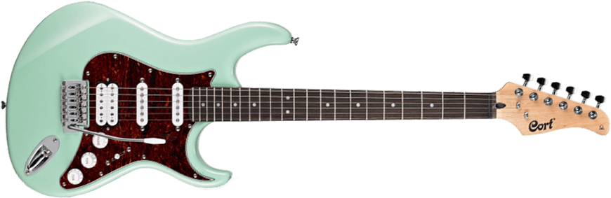 Cort G110 Cgn Tortoise Pickguard Hss Trem - Caribbean Green - Str shape electric guitar - Main picture