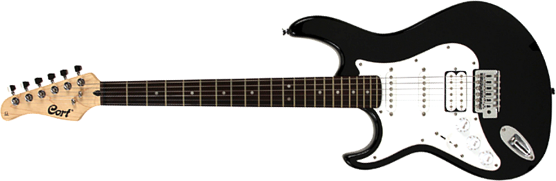 Cort G110g Bk Gaucher Hss Trem - Black - Left-handed electric guitar - Main picture