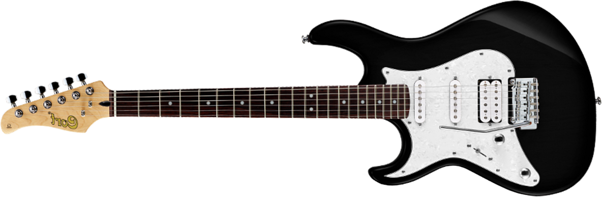 Cort G250g Bk Gaucher Hss Trem - Black - Left-handed electric guitar - Main picture
