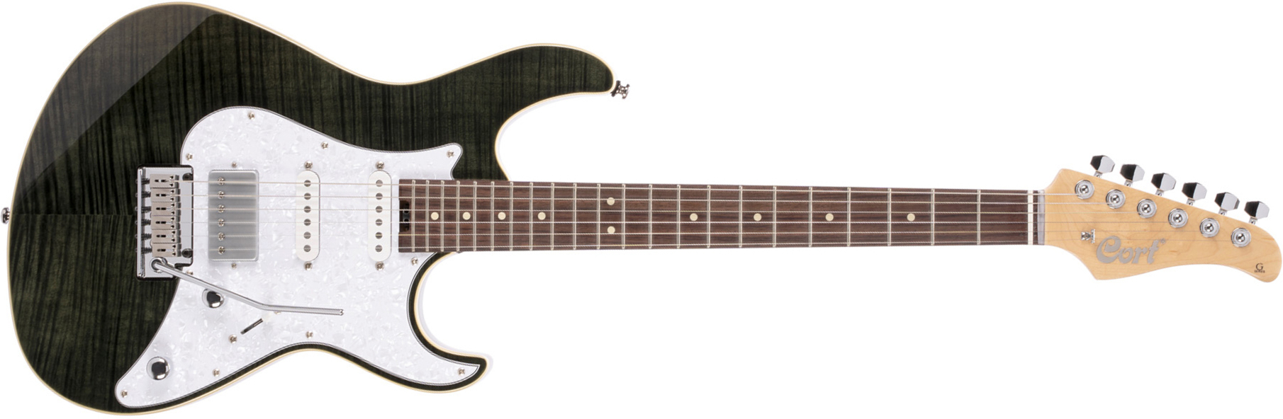 Cort G280 Setbk Hss Trem Rw - Trans Black - Str shape electric guitar - Main picture