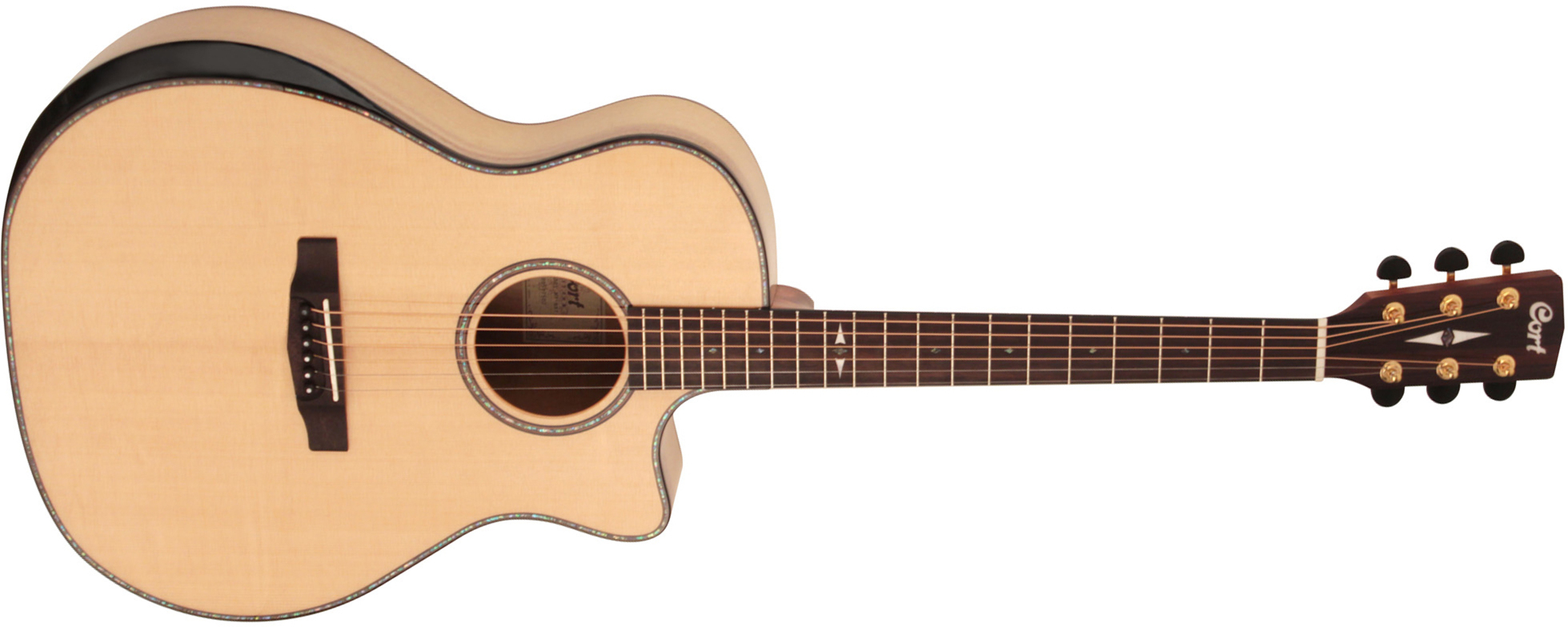 Cort Ga-my Bevel Grand Auditorium Cw Epicea Myrtlewood Ova - Natural - Acoustic guitar & electro - Main picture