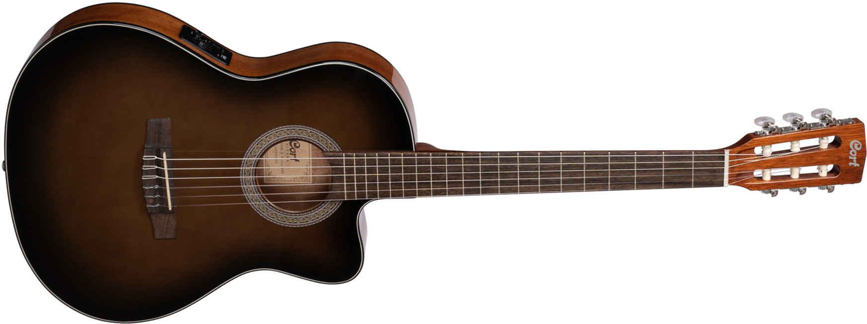 Cort Jade E Nylon Cw Epicea Acajou Lau - Dark Brown Burst - Classical guitar 4/4 size - Main picture