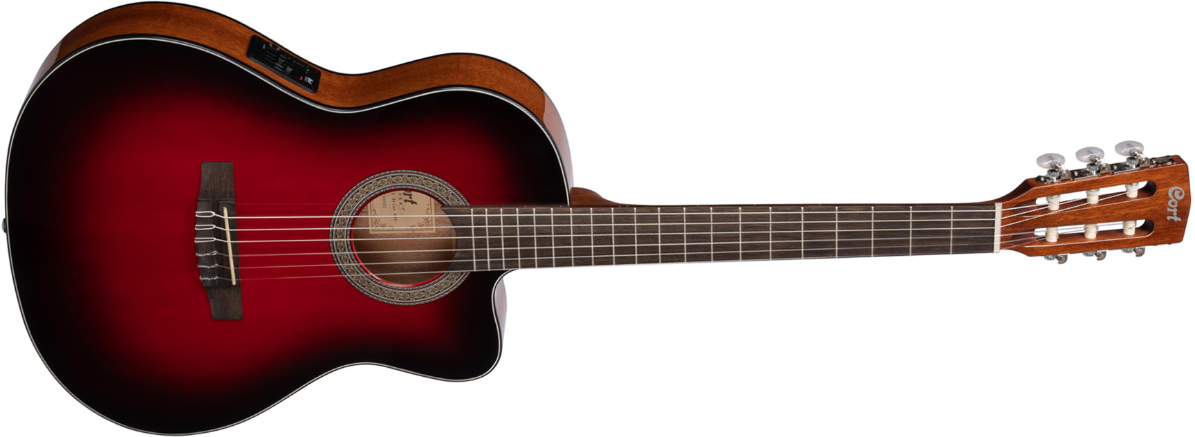 Cort Jade E Nylon Cw Epicea Acajou Lau - Burgundy Red Burst - Classical guitar 4/4 size - Main picture