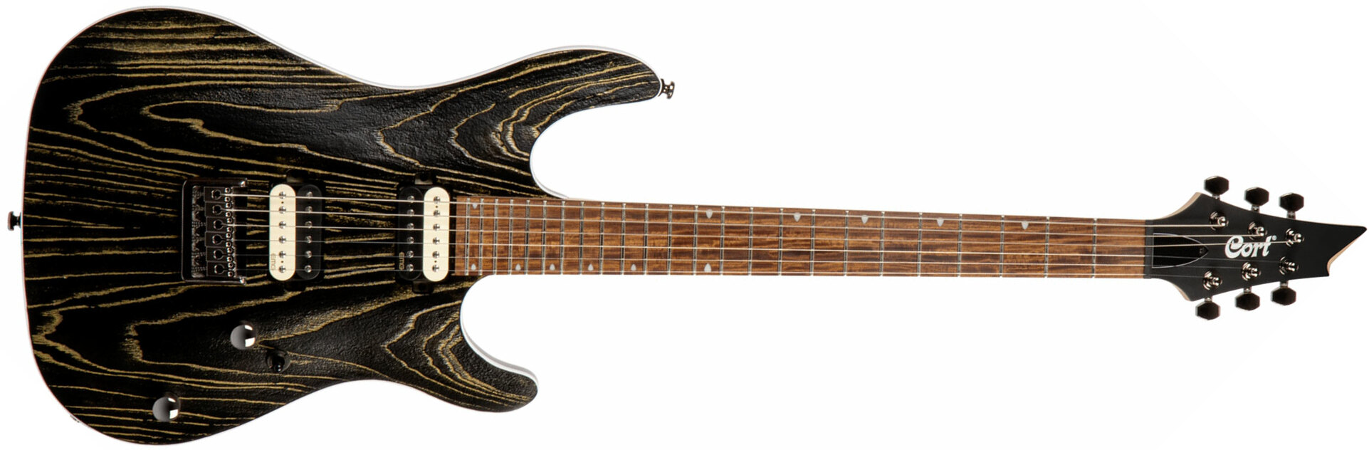 Cort Kx300 Ebr Hh Emg Ht Jat - Etched Black Gold - Str shape electric guitar - Main picture