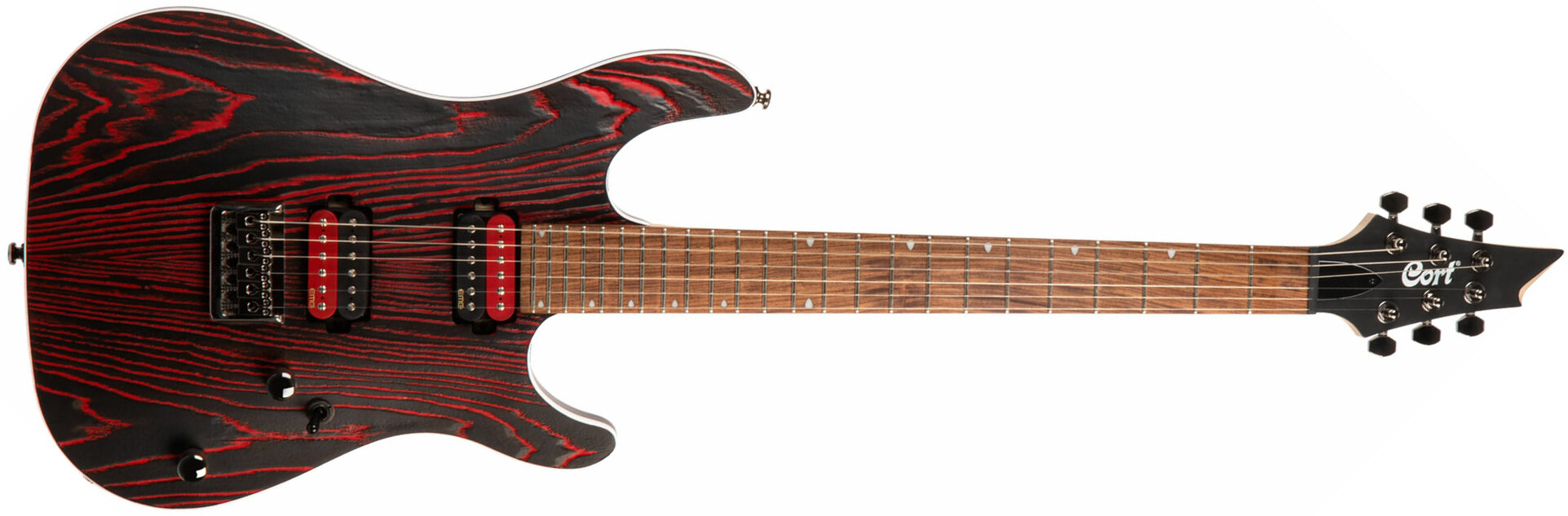 Cort Kx300 Ebr Hh Emg Ht Jat - Etched Black Red - Str shape electric guitar - Main picture