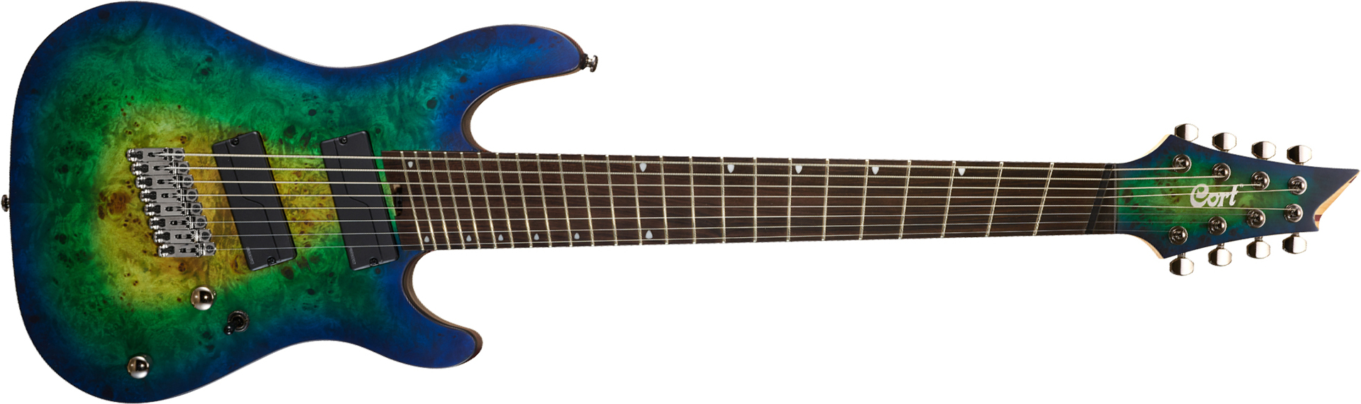 Cort Kx508ms 8c Multi Diapason Baryton Hh Fishman Fluence Eb - Mariana Blue Burst - 8 and 9 string electric guitar - Main picture