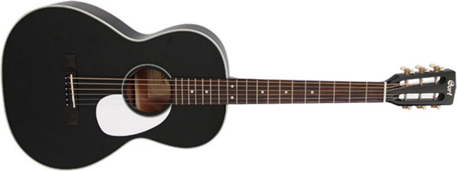 Cort L100p Bk Luce Parlor Epicea Acajou Fishman - Black - Acoustic guitar & electro - Main picture