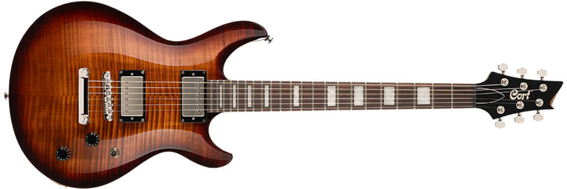 Cort M600 2h Ht Rw - Tobacco Sunburst - Double cut electric guitar - Main picture