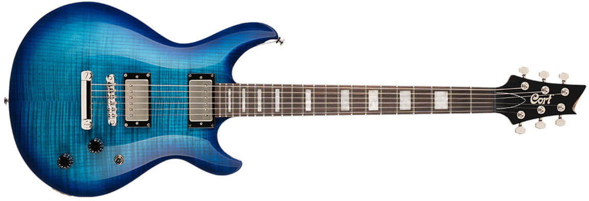 Cort M600 2h Ht Rw - Blue Burst - Double cut electric guitar - Main picture