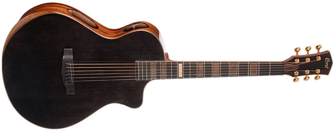 Cort Modern Masterpiece Concert Cw Epicea Acajou Eb - Black - Folk guitar - Main picture