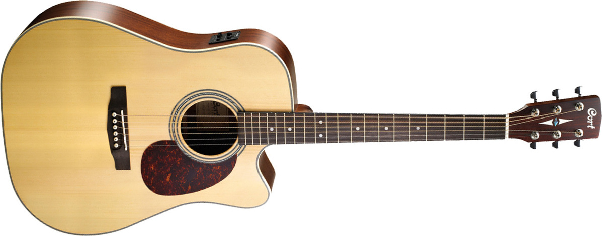 Cort Mr600f Dreadnought Cw Epicea Acajou Ova - Natural Satin - Electro acoustic guitar - Main picture