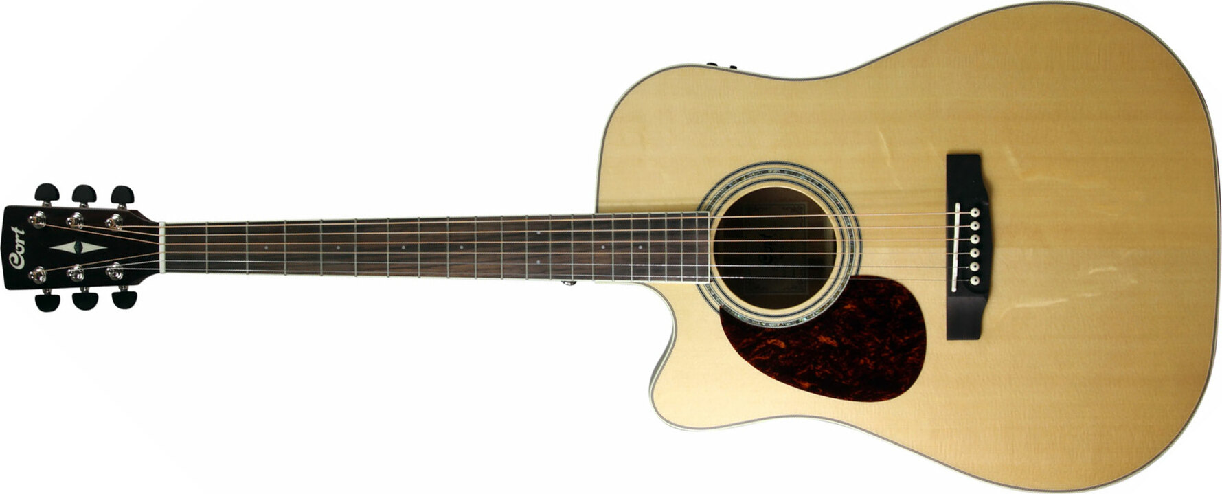 Cort Mr710f Lh Dreadnought Cw Gaucher Epicea Acajou Ova - Natural Satin - Electro acoustic guitar - Main picture