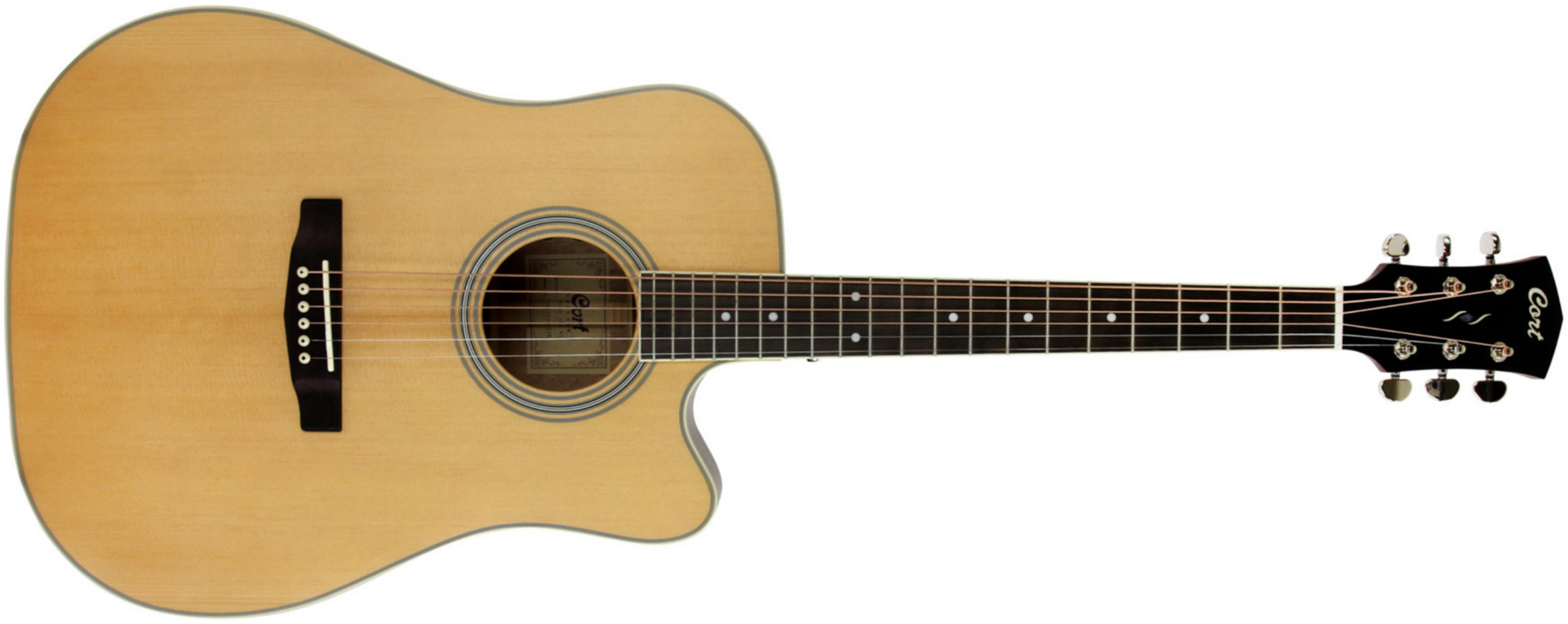 Cort Pure-dcf Dreadnought Electro Epicea Acajou Ov - Natural Satin - Folk guitar - Main picture