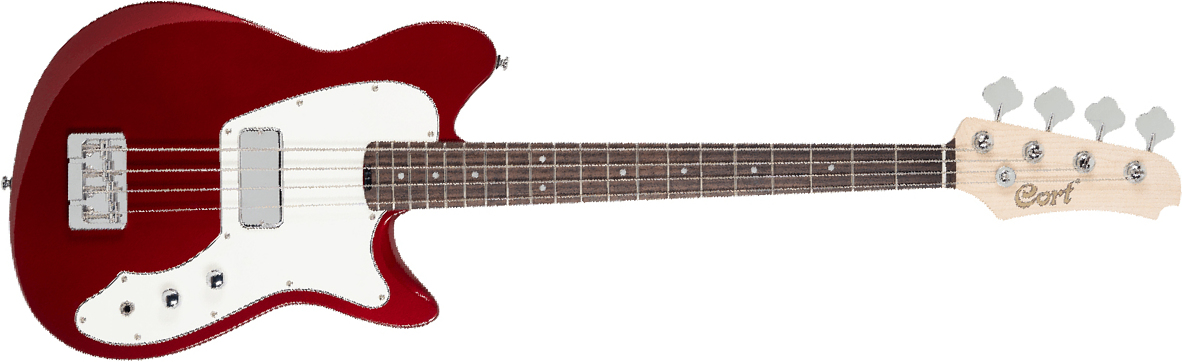 Cort Retro 304 Shsc Rw - Candy Apple Red - Travel electric bass - Main picture