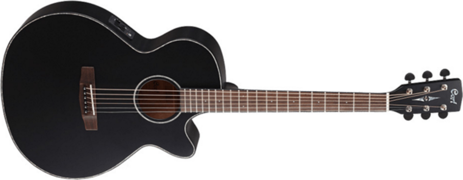 Cort Sfx-e Bks Auditorium Slim Cw Epicea Acajou - Black Satin - Acoustic guitar & electro - Main picture