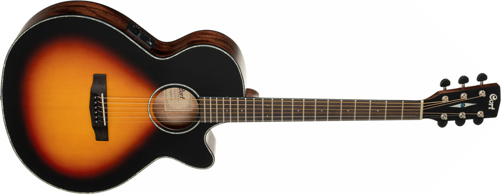 Cort Sfx-e Slim Body Cw Epicea Acajou Ova - 3 Tone Satin Sunburst - Acoustic guitar & electro - Main picture