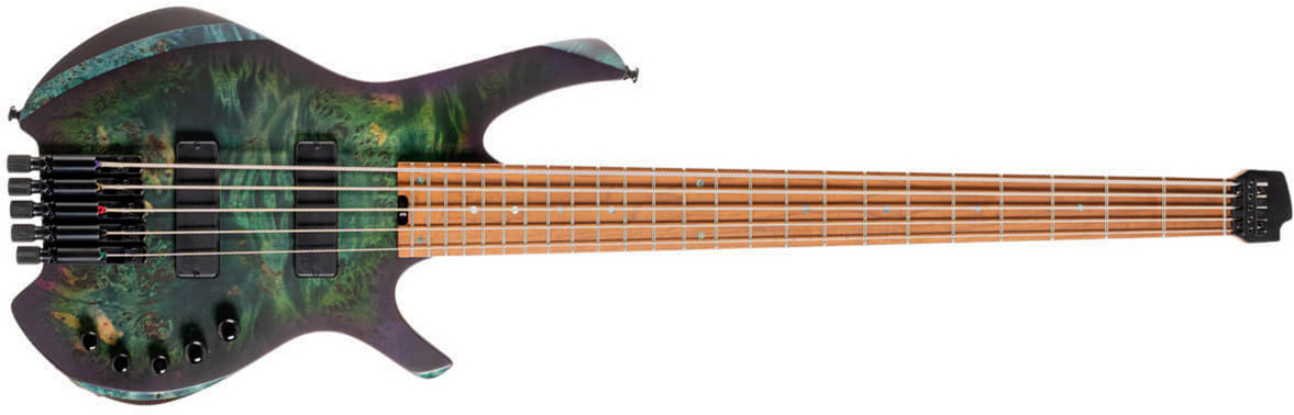 Cort Space 5c Artisan Active Bartolini Mn - Matte Star Dust Green - Solid body electric bass - Main picture