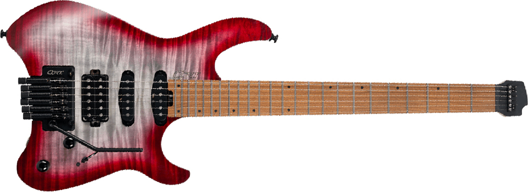 Cort Space G6tr 2h Fr Mn - Gloss Lava - Travel & mini electric guitar - Main picture