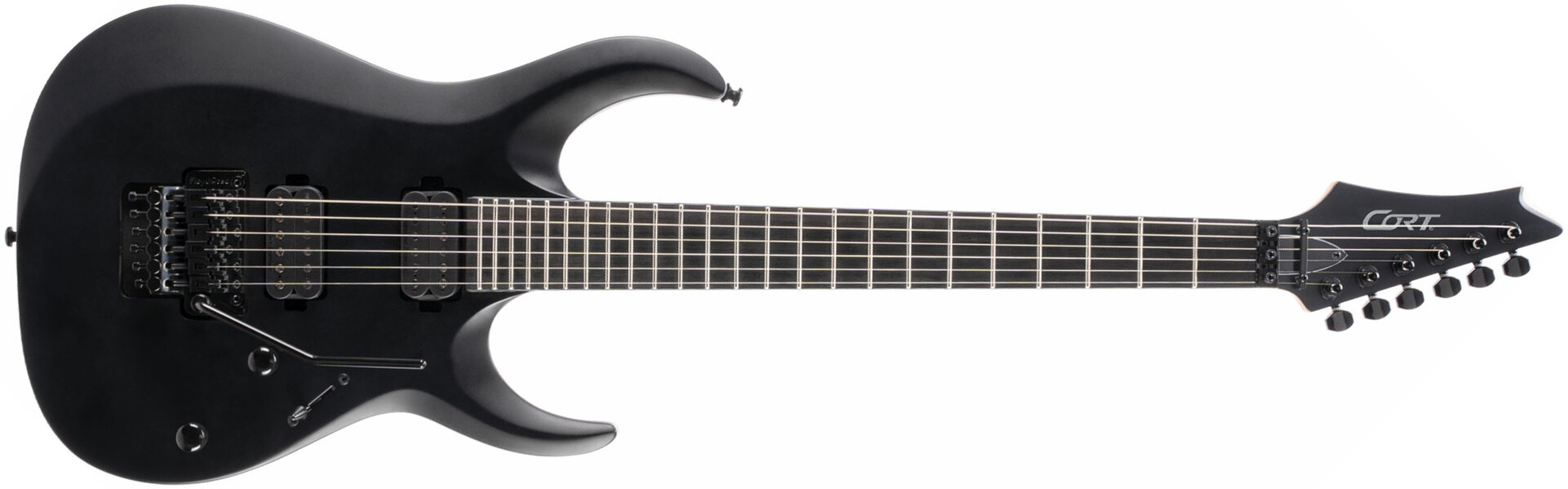 Cort X500 Menace Hh Seymour Duncan Fr Eb - Black Satin - Str shape electric guitar - Main picture