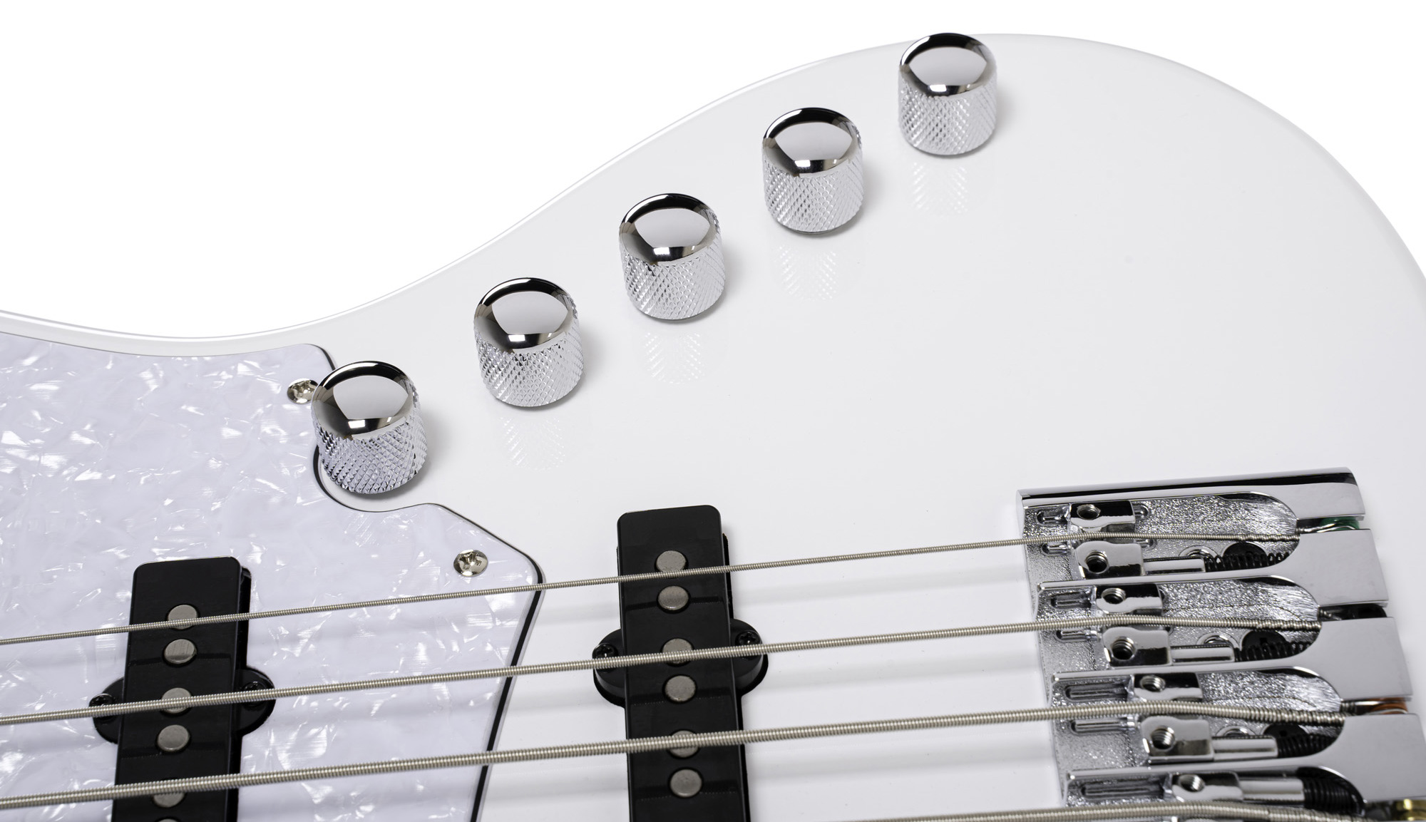 Cort Elrick Njs 5c Active Bartolini Mn - White - Solid body electric bass - Variation 5