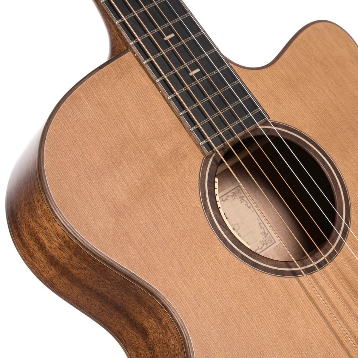 Cort Flow Oc Om Cw Cedre Acajou Eb - Natural Satin - Folk guitar - Variation 4