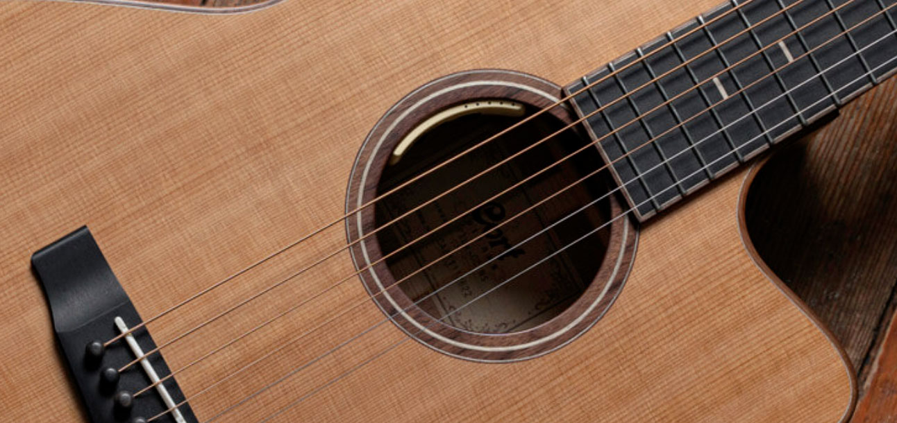 Cort Flow Oc Om Cw Cedre Acajou Eb - Natural Satin - Folk guitar - Variation 6