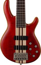 Solid body electric bass Cort Artisan 5 Plus - Cherry red