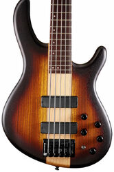 Solid body electric bass Cort C5 Plus ZBMH Artisan - Tobacco burst satin