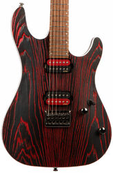 Str shape electric guitar Cort KX300 - Etched black red
