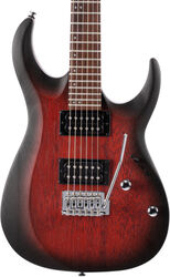 Str shape electric guitar Cort X100 - Open pore black cherry burst