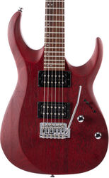 Str shape electric guitar Cort X100 - Open pore black cherry