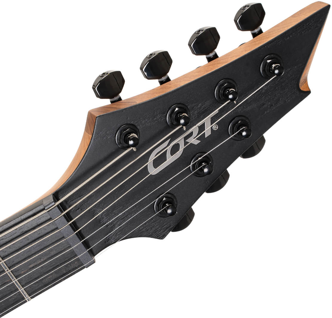 Cort Kx707 Evertune 2h Seymour Duncan Ht Eb - Open Pore Black - 7 string electric guitar - Variation 7