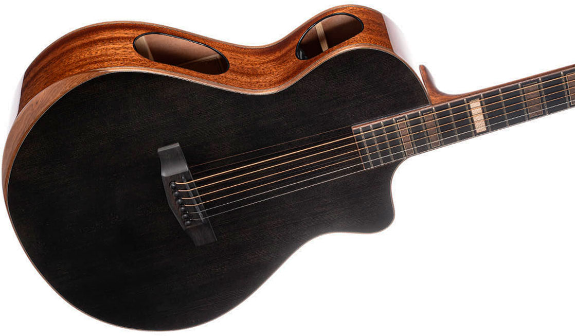 Cort Modern Masterpiece Concert Cw Epicea Acajou Eb - Black - Folk guitar - Variation 2