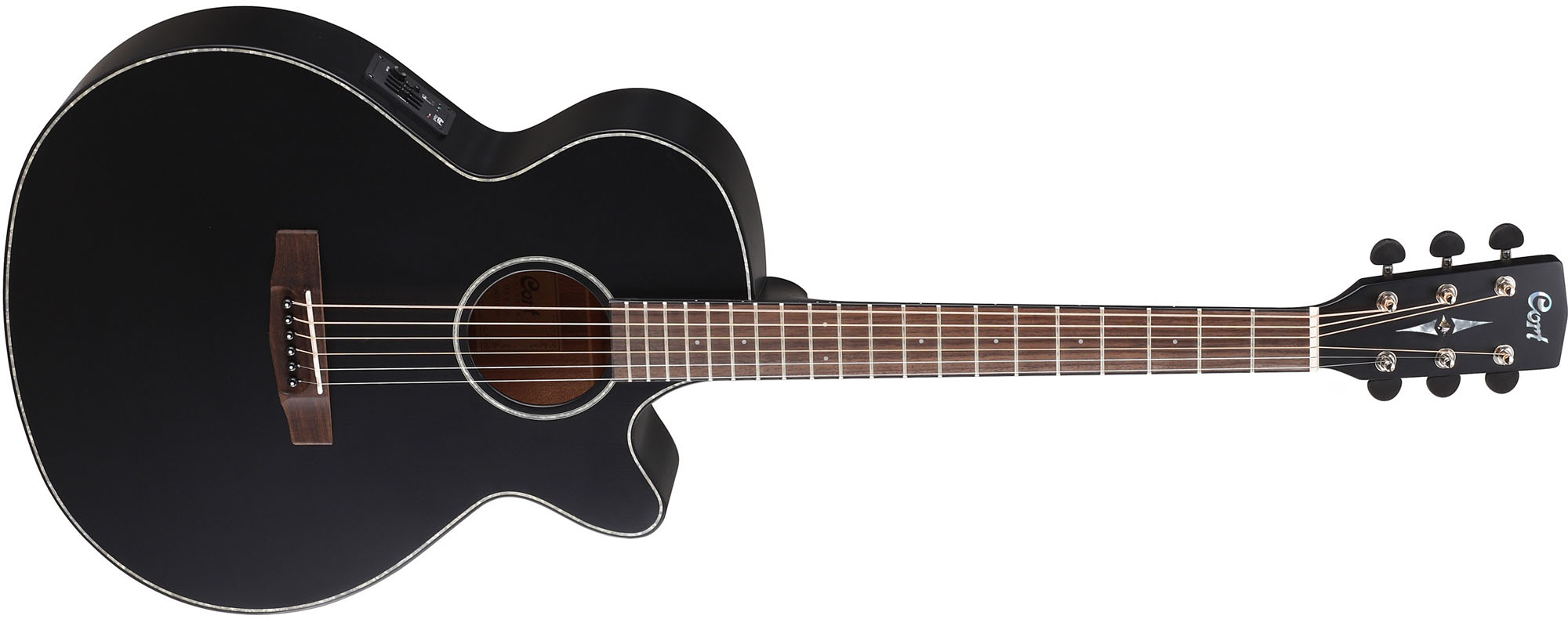 Cort Sfx-e Bks Auditorium Slim Cw Epicea Acajou - Black Satin - Acoustic guitar & electro - Variation 1